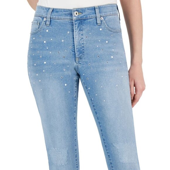 I.N.C. International Concepts 4 Studded Distressed-Knee Skinny Jeans - Picture 7 of 9